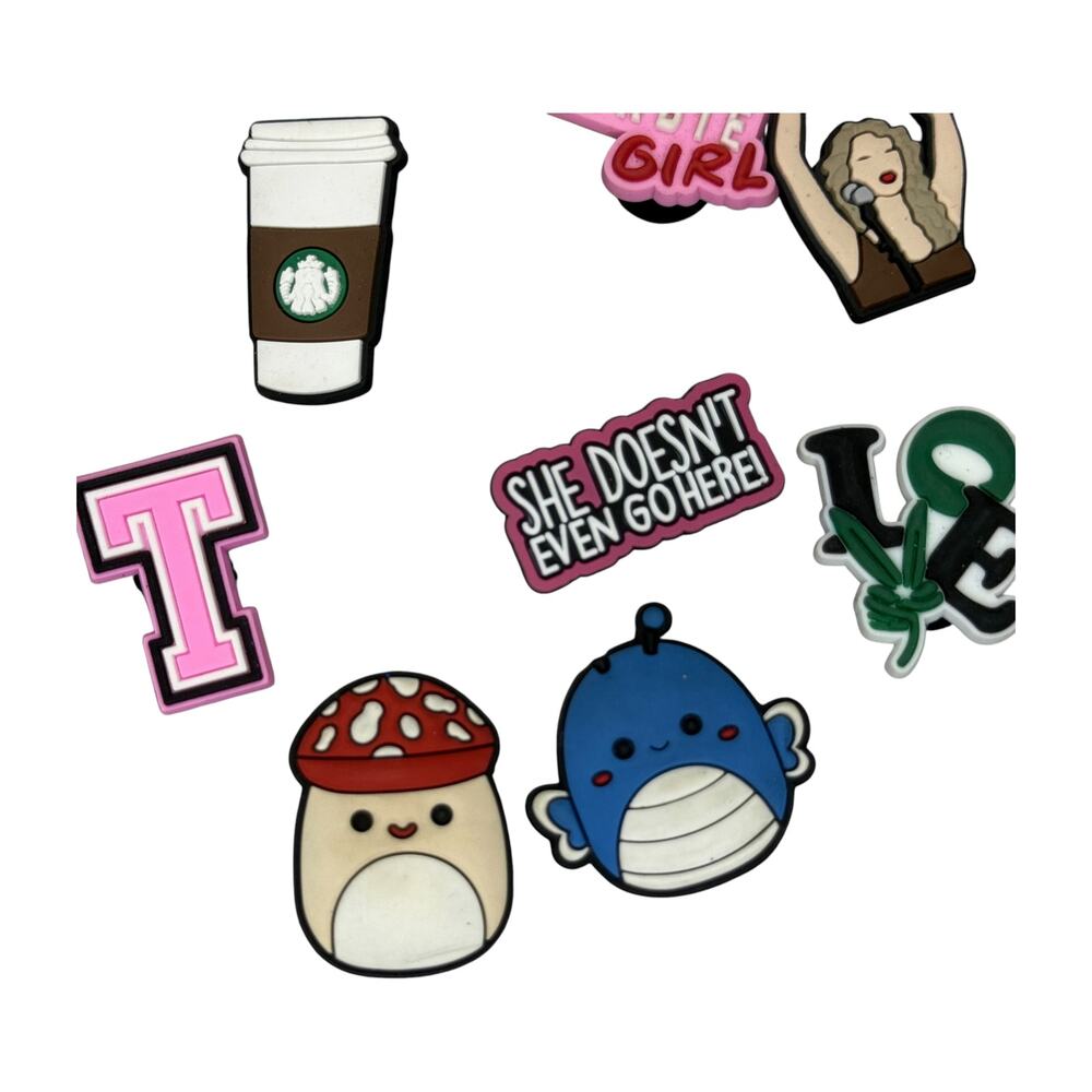 17 Lot Shoe Charms Barbie Squishmallow Starbucks Mean Girls Crocs PVC - Picture 3 of 6